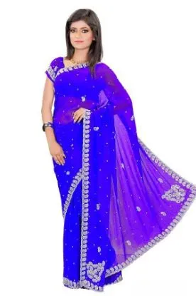 Picture of georgette nice saree fashionable multi work georgette p