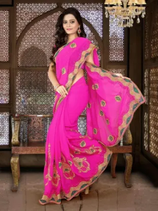 Picture of indian ethnic casual saree wedding party wear designer 