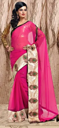 Picture of indian ethnic designer multi saree blouse fashion flora