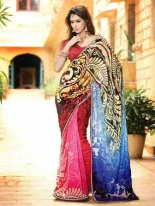 Picture of indian saree bollywood casual wear cushion cover materi
