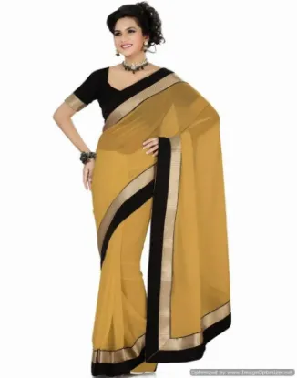 Picture of indian style ethnic wedding party wear sari nylon net w