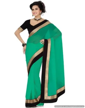 Picture of indian traditional khadi art silk saree with blouse mod
