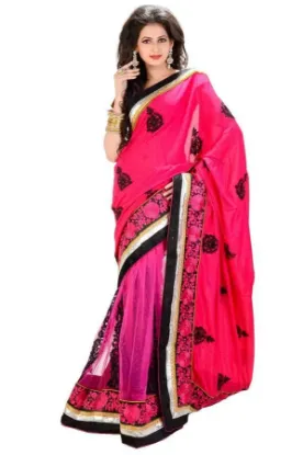 Picture of indian ethnic handmade sari pure silk floral printed or