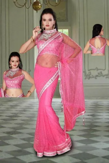 Picture of indian printed saree textile fabric women sarong dress 