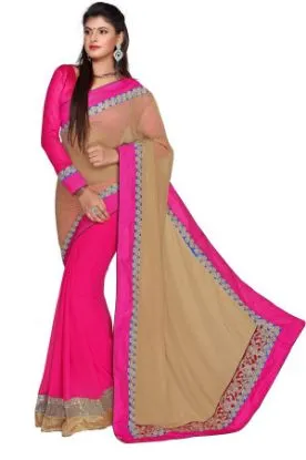 Picture of multicolor designer lace border bollywood style sari g,