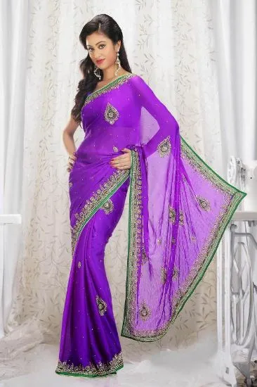 Picture of modest maxi gown listing georgette designer sari party 