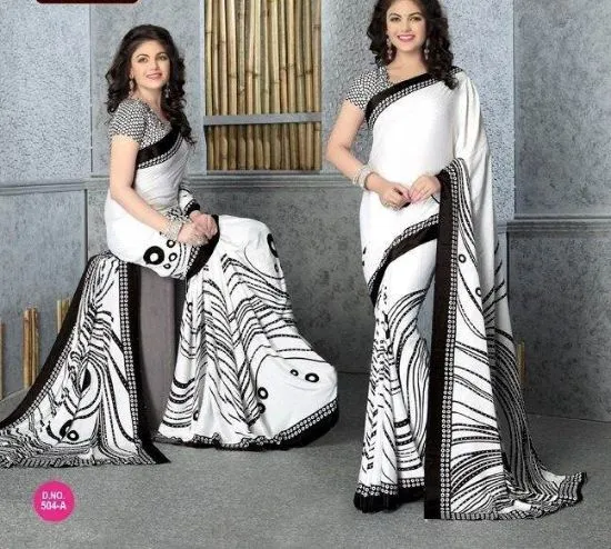 Picture of indian bollywood sari printed women dress silk blend v,