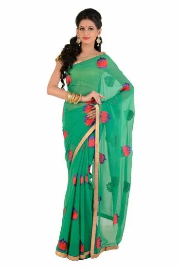 Picture of indian ethnic handmade saree polyester floral brown pri