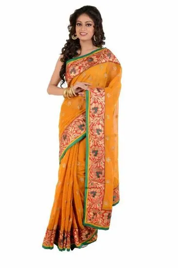 Picture of indian ethnic handmade saree pure silk paisley printed 