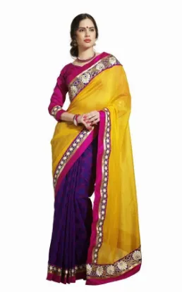 Picture of indian party designer sari bollywood style ethnic viol,
