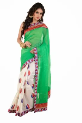 Picture of indian sari fashion women wrap embroidered dress party,
