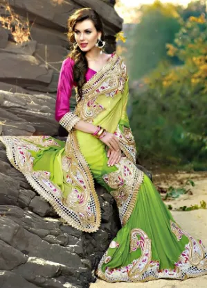 Picture of greenfancy silk saree heavy silk saree diwali festivel 