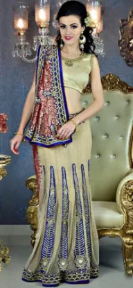 Picture of india ethnic casual designer sari green multi modest ma