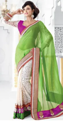 Picture of ivory full jari fancy handloom soft silk saree modest m