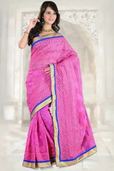 Picture of nw chiffon wedding bridal sari saree curtain ethnic ro,