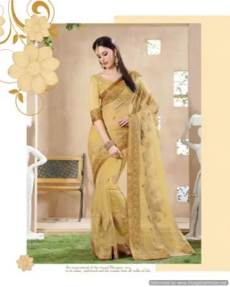 Picture of party designer sari women ethnic onion pink blue banar,