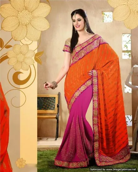 Picture of perfect fashion awesome look printed designer saree co,