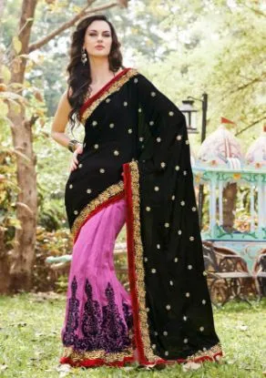 Picture of pure silk handmade saree nice printed dress making indi