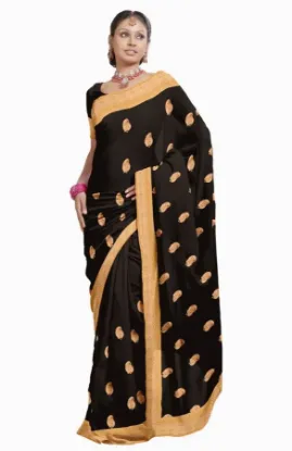 Picture of red | net sari bollywood wedding designer chiffon sare,