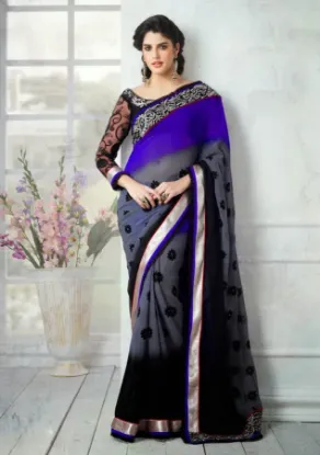Picture of silk saree multi color latest perfect wear look high q,