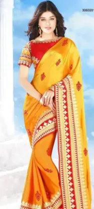 Picture of modest maxi gown listing multi soft silk saree grand pa