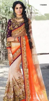 Picture of modest maxi gown listing orangechecked indian silk sare