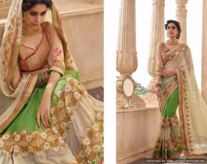Picture of handmade indian women style saree georgette embroidered