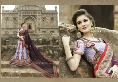 Picture of handmade saree pure georgette silk craft sari fabric gr