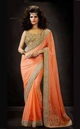 Picture of handmade saree blend georgette applique work printed sa