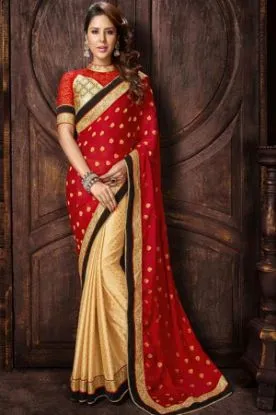 Picture of handmade saree indian art silk beaded embroidered strip