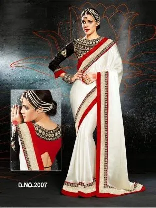 Picture of handmade saree indian art silk woven checks pattern sar