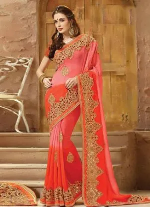 Picture of bollywood designer indian saree sari georgette fabric w