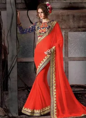 Picture of bollywood designer saree indian wedding party wear geor