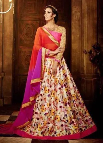 Picture of indian women wedding party wear sari georgette fashion 