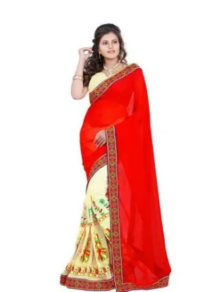 Picture of light weighted printed saree georgette sari night wear 
