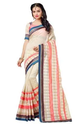 Picture of maroon jacquard border bollywood designer sari banarasi