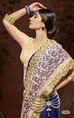 Picture of multi color banarasi silk saree indian pakistani wear d
