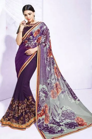 Picture of partywear indian pakistani sari embroidery designer bol