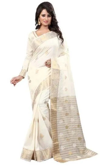 Picture of pure silk handmade printed saree brown dress making sar