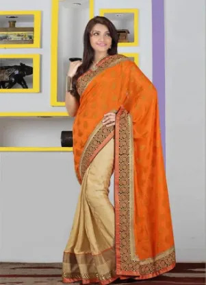 Picture of purple benares art silk sari sareebellydance fabric (in