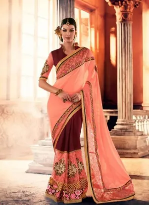 Picture of ravishi silk fancy lace border designer party wedding w