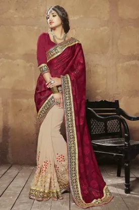 Picture of handmade indian pure silk multicolour sari abstract pri
