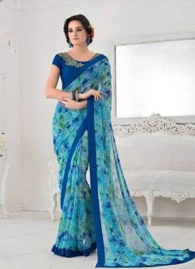 Picture of handmade indian saree 100% pure silk craft fabric ethni