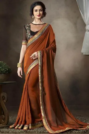 Picture of handmade indian saree 100% pure silk earthen colors pri
