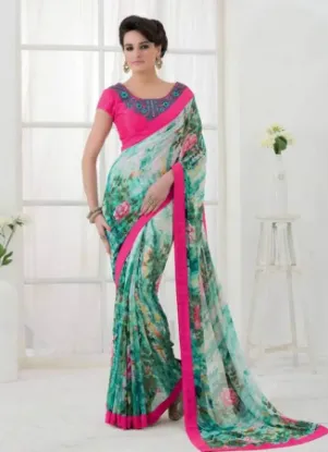 Picture of handmade indian saree silk blend fabric casual wear fas