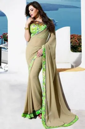 Picture of handmade indian saree traditional designer robes indian