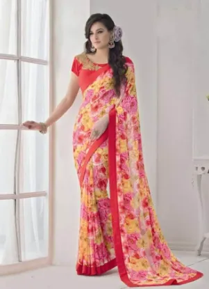 Picture of handmade red sari silk blend dress fashion women wrap p