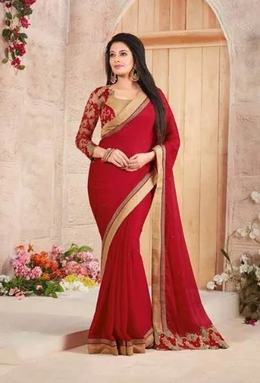 Picture of attractive sari designer bollywood indian saree party ,