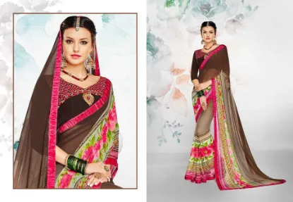 Picture of bridal wedding fancy party wear saree indian pakistani,