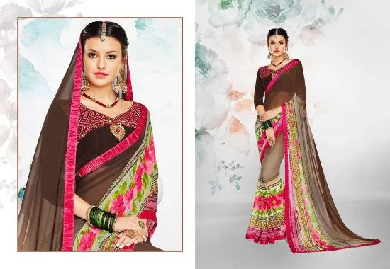 Picture of bridal wedding fancy party wear saree indian pakistani,